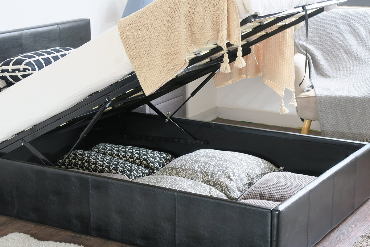 Modern Ottoman Storage Bed | Faux Leather | Gas Lift | Single, Double, King & Super King