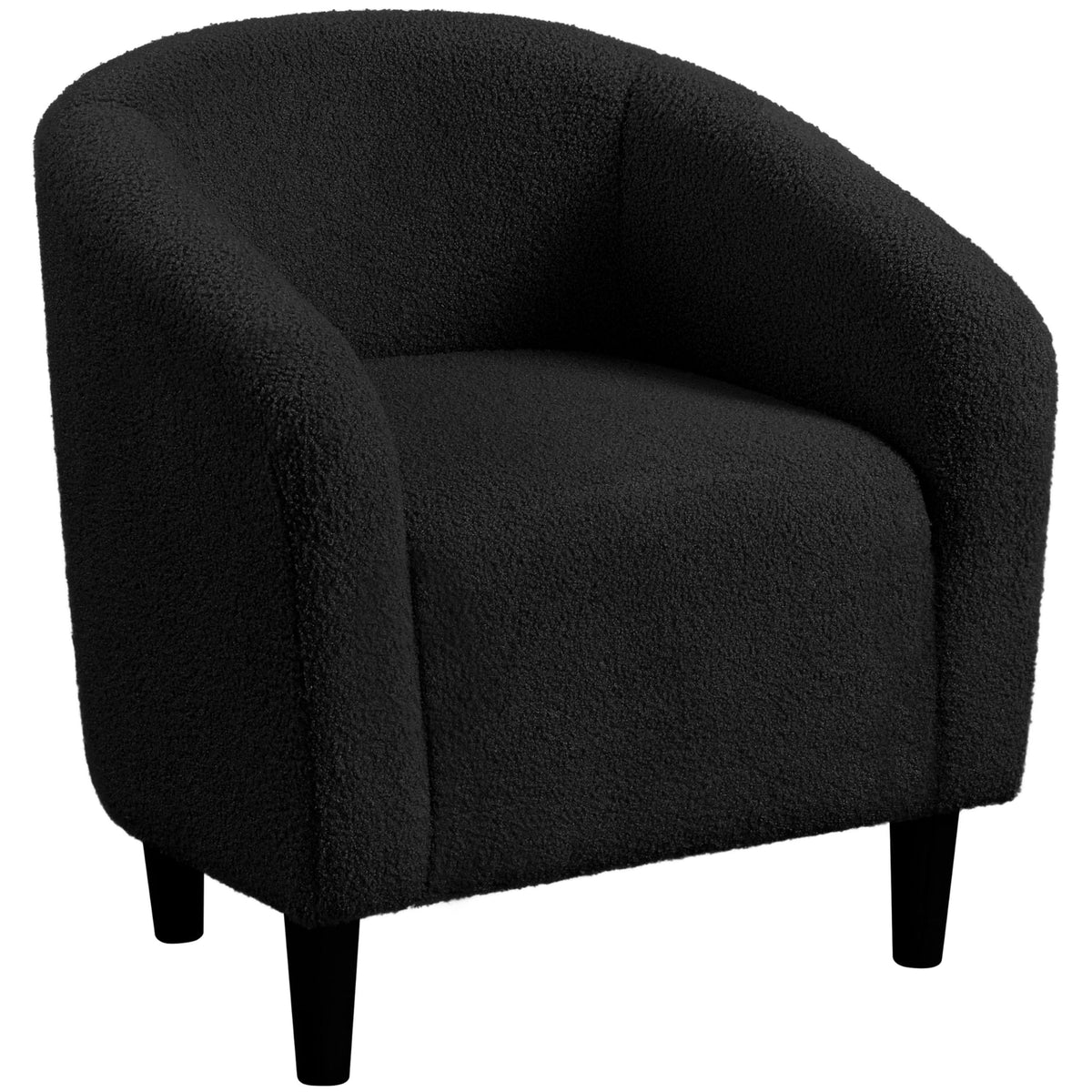 Shano Boucle Accent Tub Chair | Scandinavian Style | 28D Foam | Tapered Wooden Legs | 4 Colours