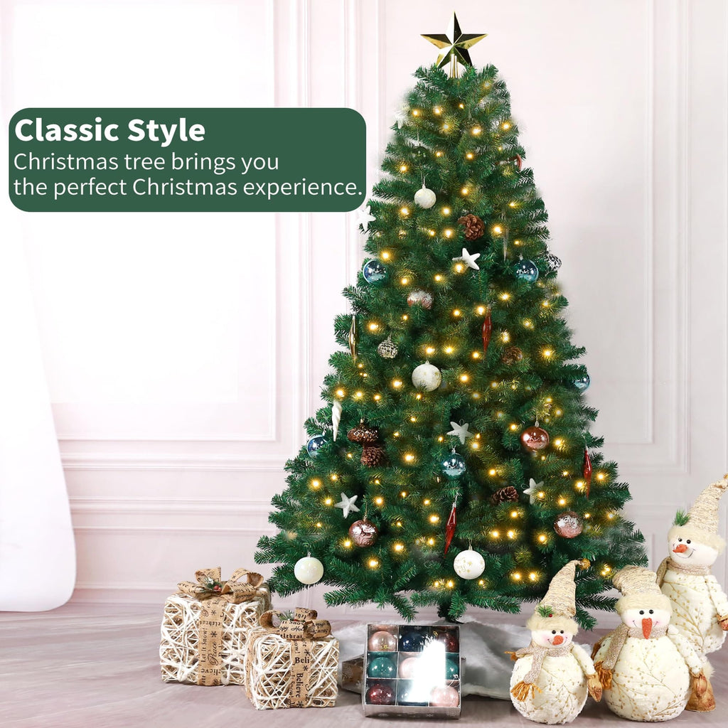 Shano Premium Christmas Tree 1432 Branch Tips Green Xmas Trees Bushy Artificial Christmas Tree Pine Tree with Metal Stand Easy to Assemble Realistic Spruce Branches Christmas Tree for Indoor and Outdoor
