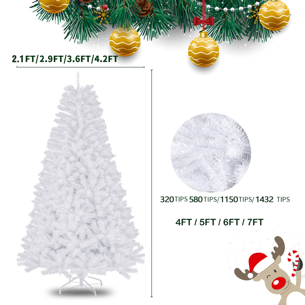 Shano Premium Christmas Tree 1432 Branch Tips Green Xmas Trees Bushy Artificial Christmas Tree Pine Tree with Metal Stand Easy to Assemble Realistic Spruce Branches Christmas Tree for Indoor and Outdoor