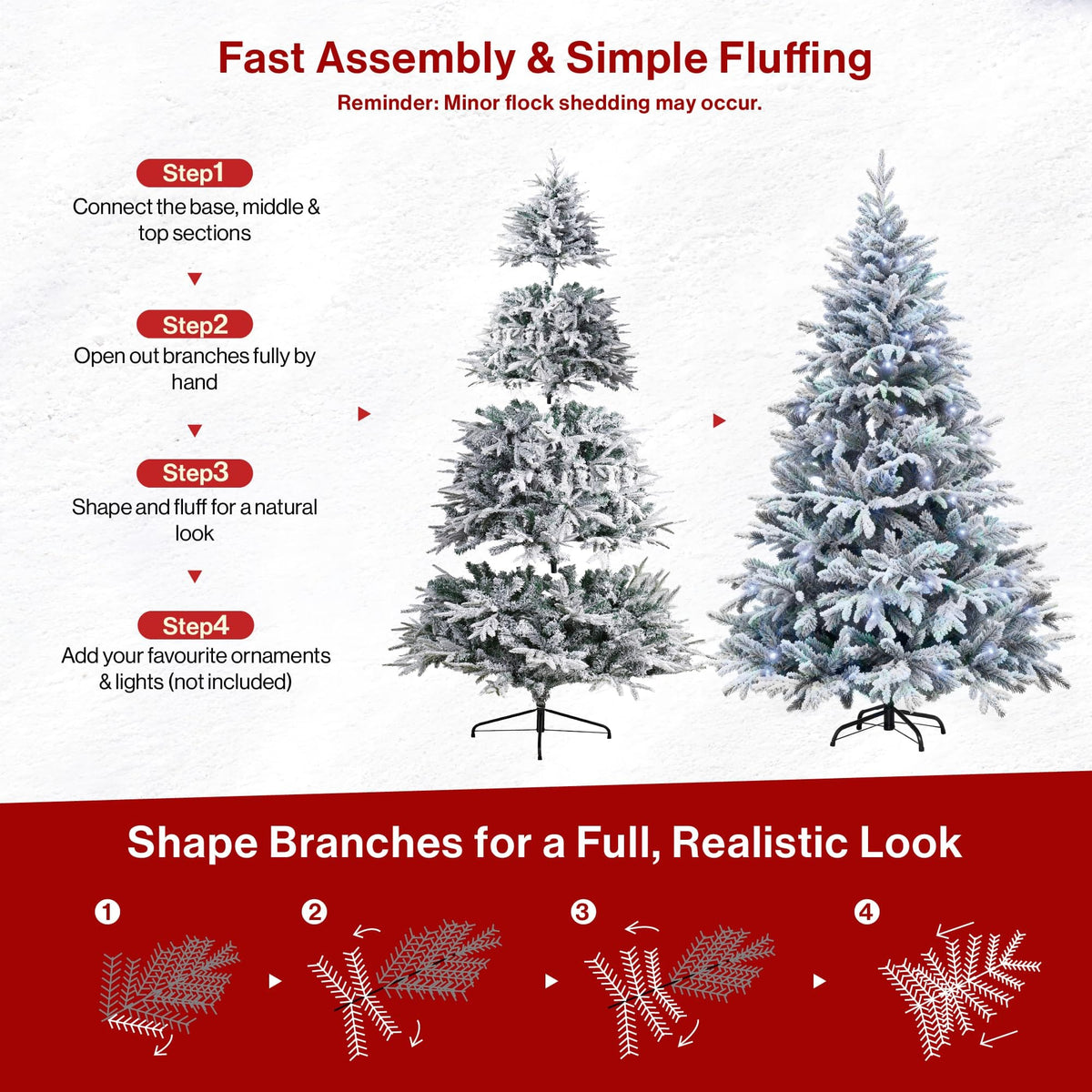 Shano Premium Christmas Tree 1432 Branch Tips Green Xmas Trees Bushy Artificial Christmas Tree Pine Tree with Metal Stand Easy to Assemble Realistic Spruce Branches Christmas Tree for Indoor and Outdoor