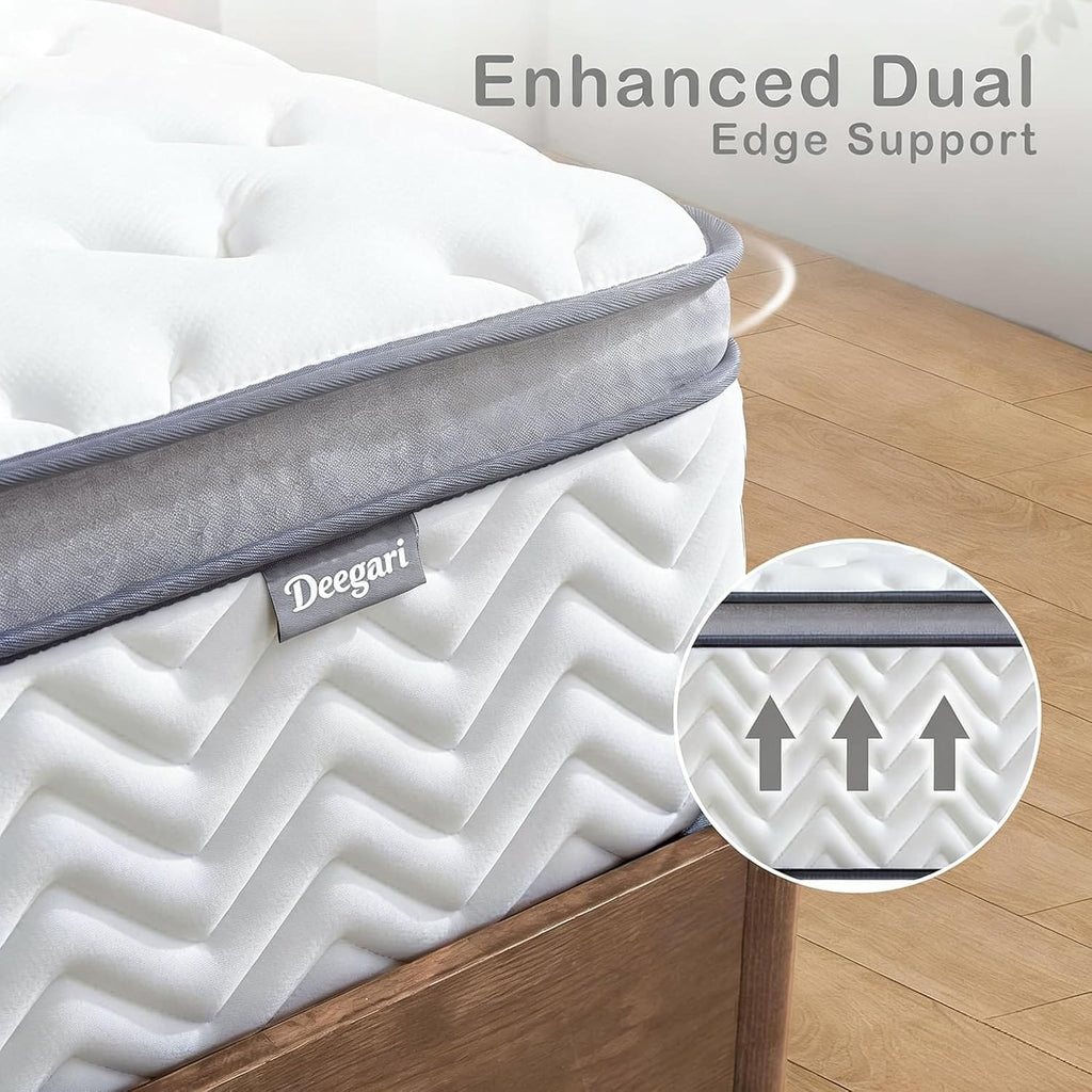 Hybrid Cooling Gel Memory Foam & Pocket Spring Mattress | Medium Firm | Pressure Relief | Single, Small Double, Double & King