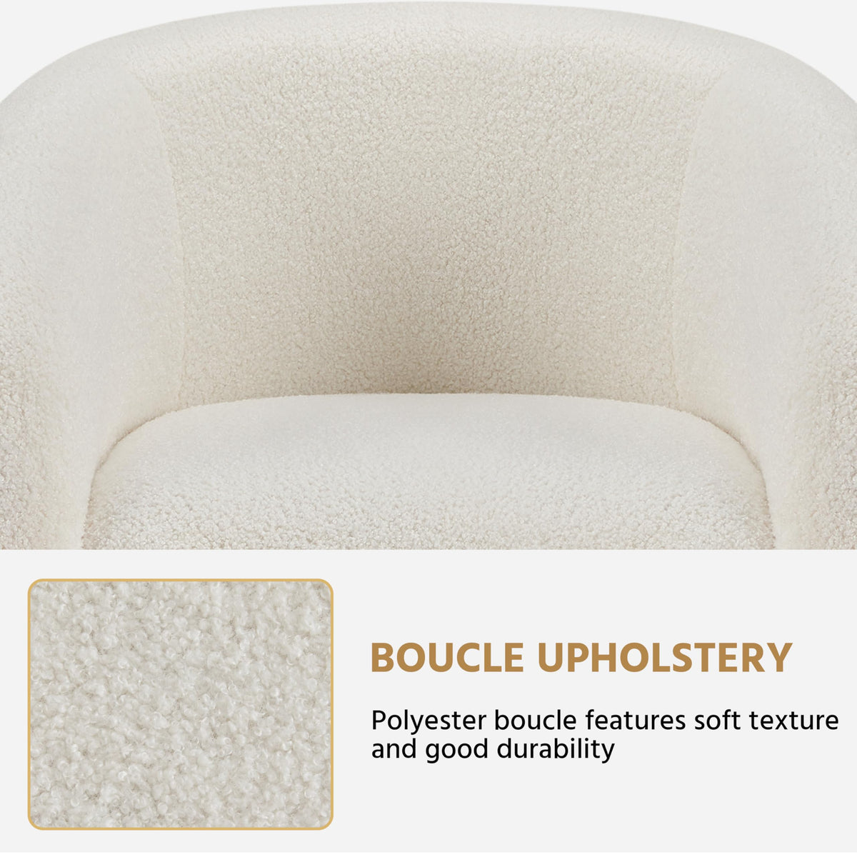 Shano Boucle Accent Tub Chair | Scandinavian Style | 28D Foam | Tapered Wooden Legs | 4 Colours