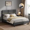 Upholstered Bed Frame | Adjustable Headboard | Metal Frame & Wooden Slats | Double & King