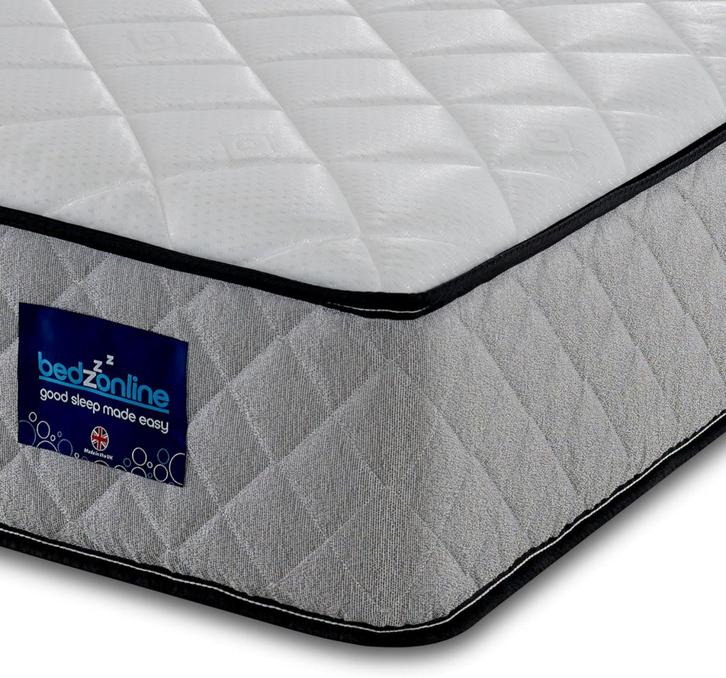 Hybrid Memory Foam & Open Coil Spring Mattress | Orthopaedic Support | Hypoallergenic | Medium Firm | Small Single to King