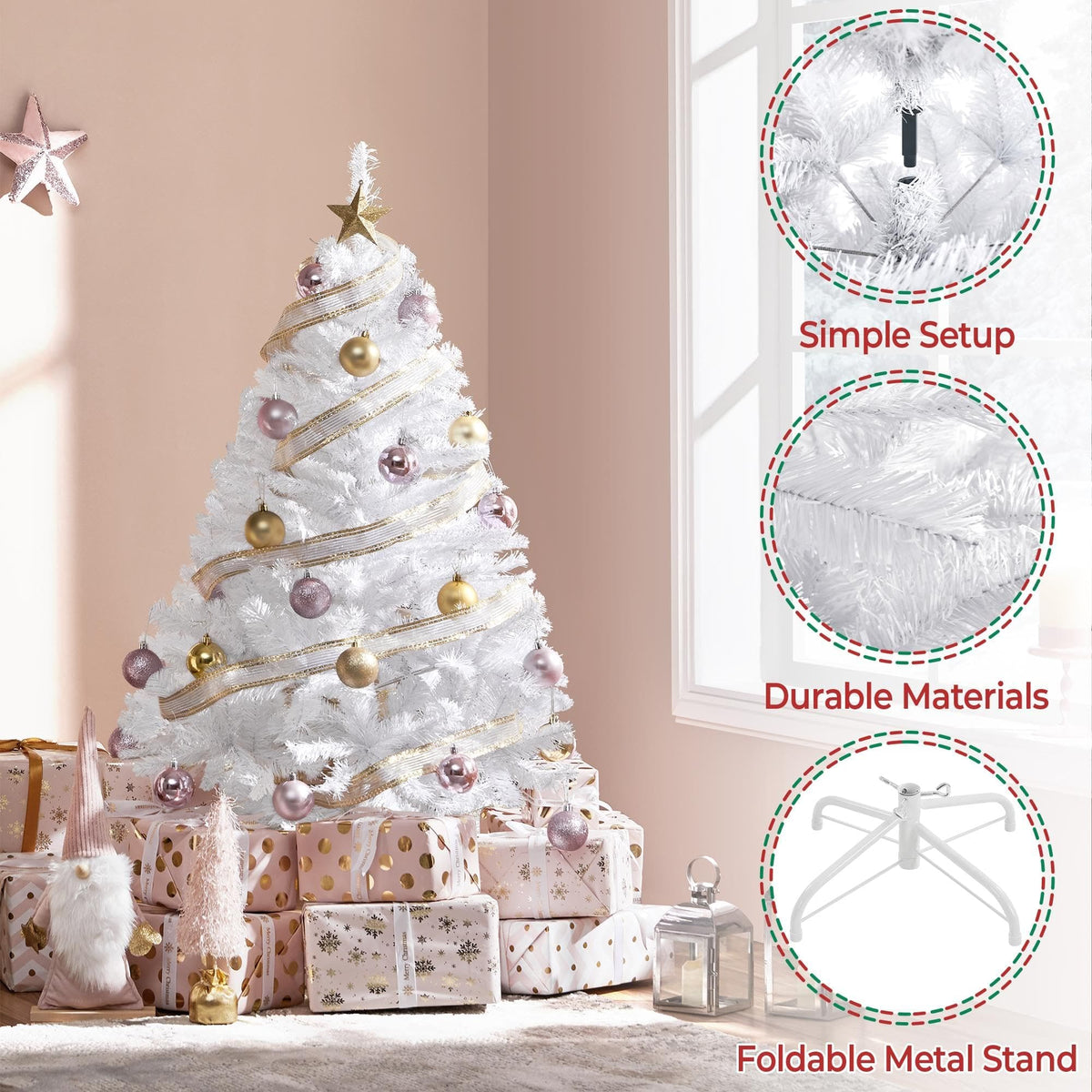 Shano Artificial Christmas Tree Bushy , Foldable Stand