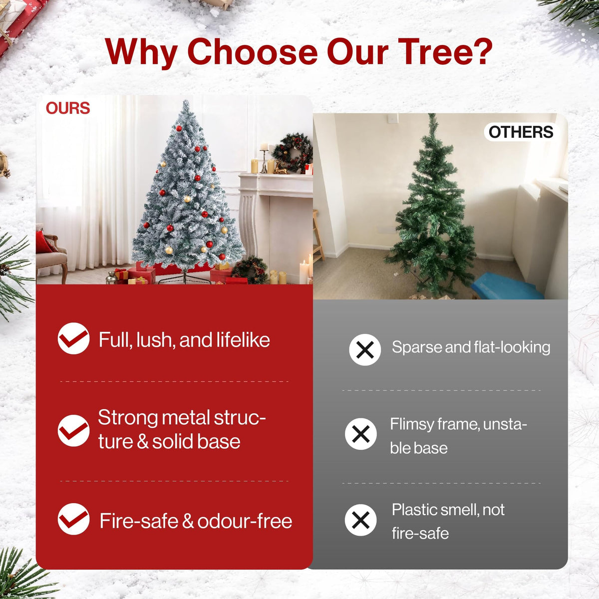 Shano Premium Christmas Tree 1432 Branch Tips Green Xmas Trees Bushy Artificial Christmas Tree Pine Tree with Metal Stand Easy to Assemble Realistic Spruce Branches Christmas Tree for Indoor and Outdoor