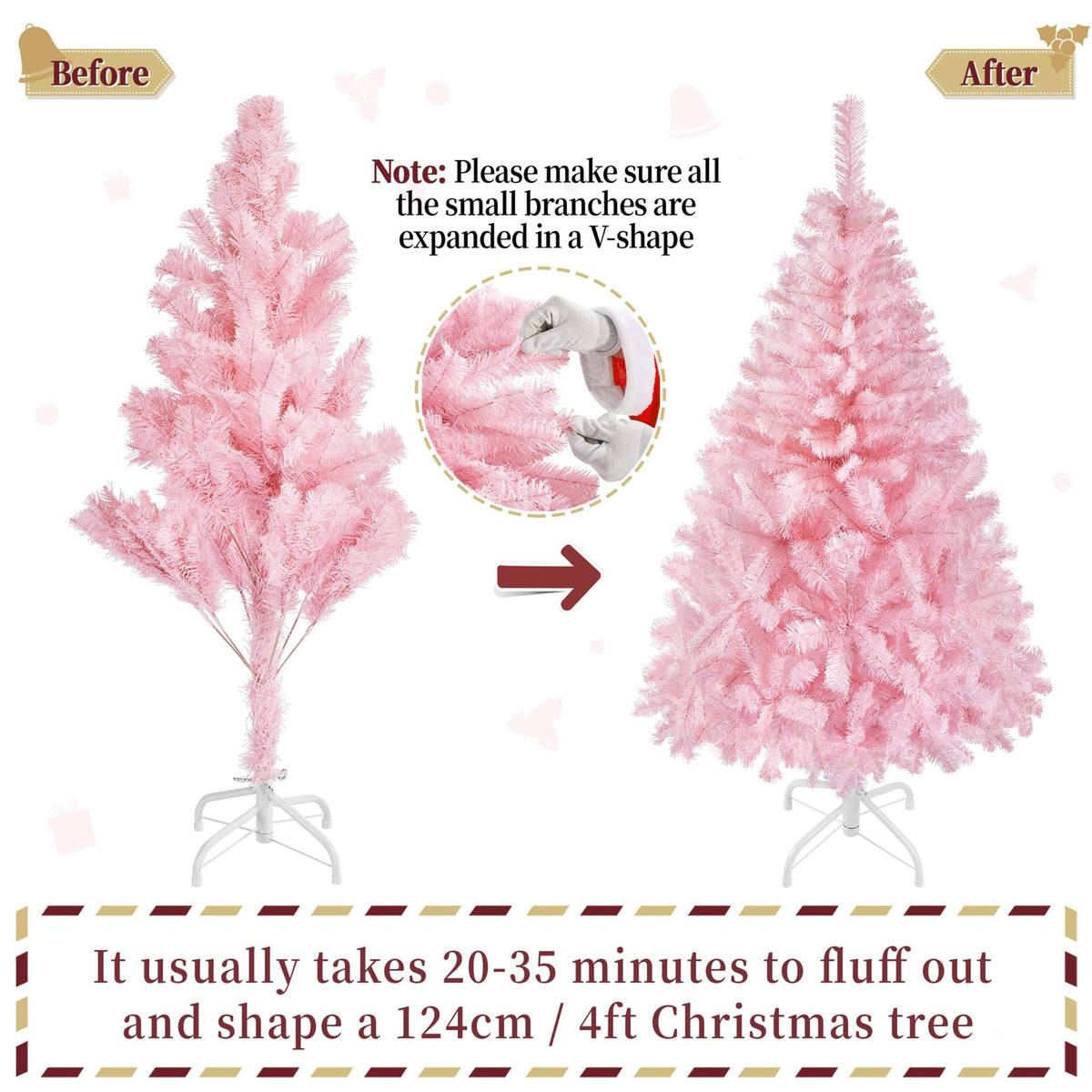 Shano Artificial Christmas Tree Bushy , Foldable Stand