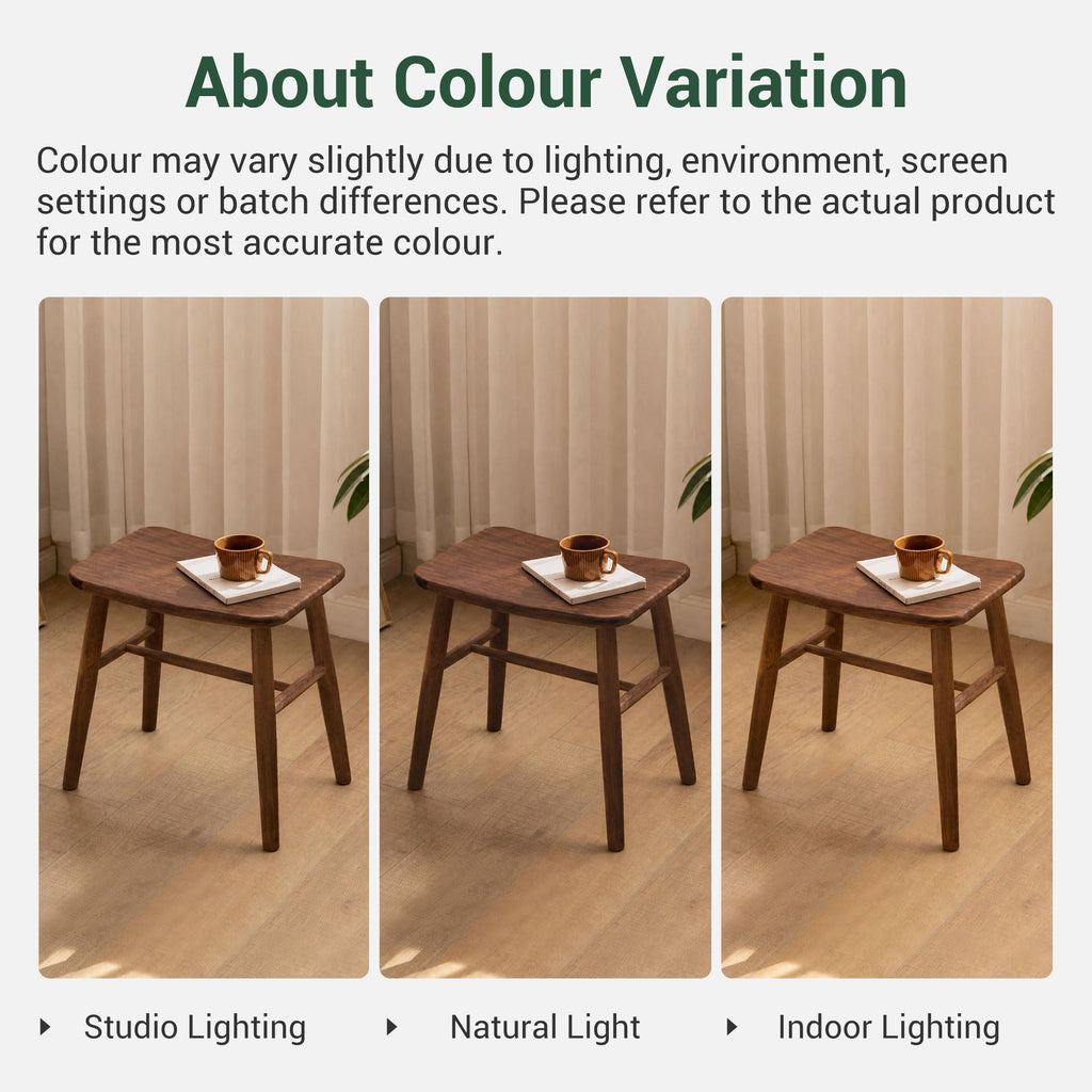 Shano Solid Red Oak Dressing Stool | Curved Seat | Pre-Assembled | 150kg | 2 Finishes