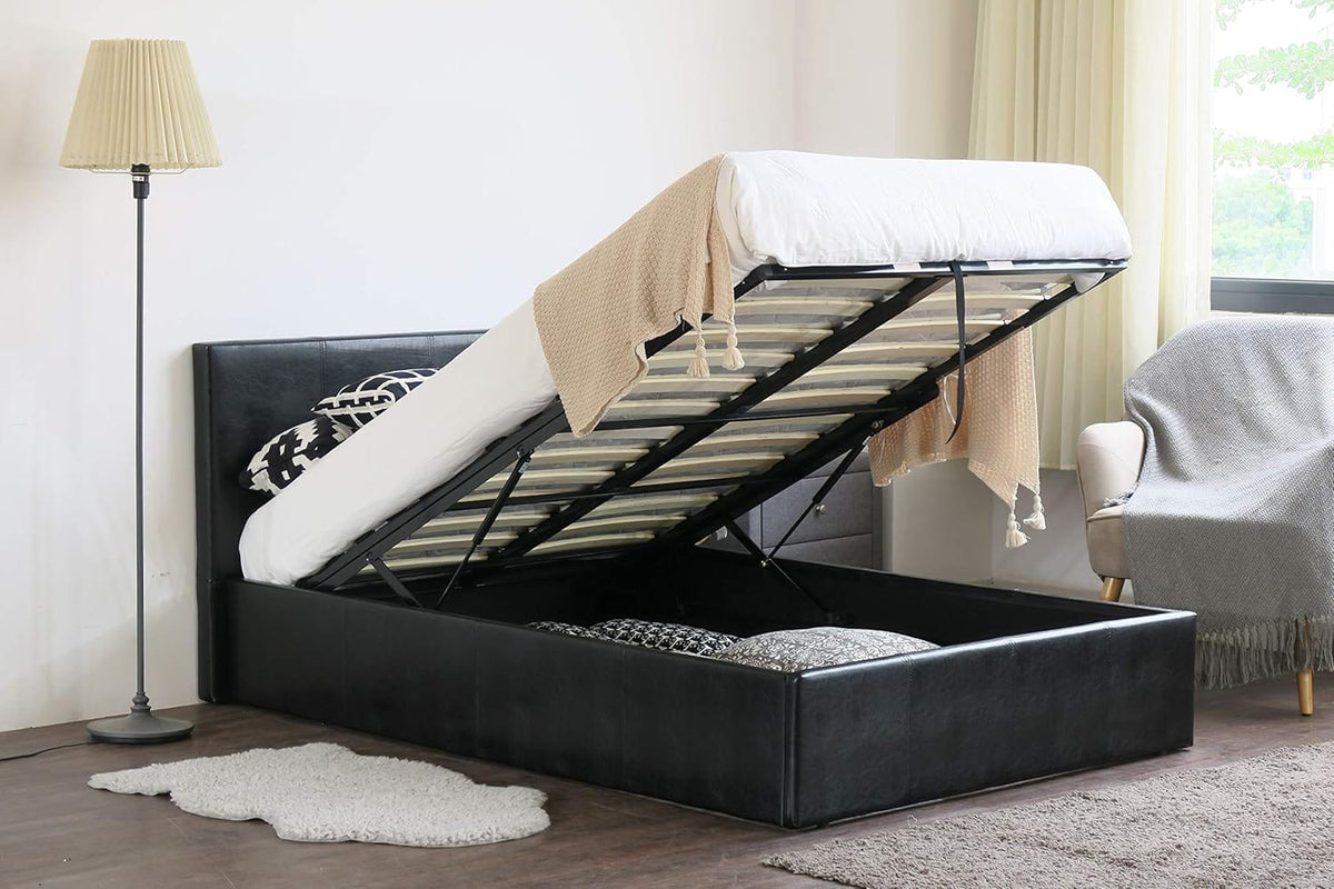 Modern Ottoman Storage Bed | Faux Leather | Gas Lift | Single, Double, King & Super King