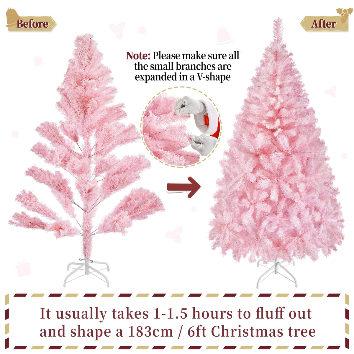 Shano Artificial Christmas Tree Bushy , Foldable Stand