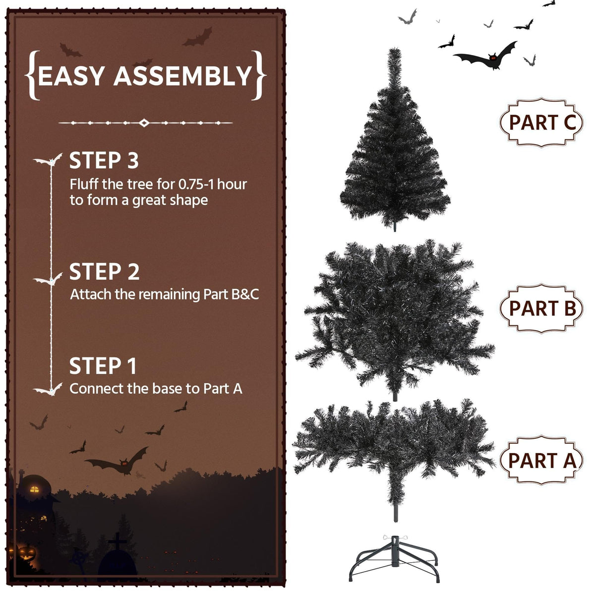 Shano Artificial Christmas Tree Bushy , Foldable Stand