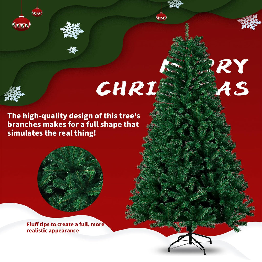 Shano Premium Christmas Tree 1432 Branch Tips Green Xmas Trees Bushy Artificial Christmas Tree Pine Tree with Metal Stand Easy to Assemble Realistic Spruce Branches Christmas Tree for Indoor and Outdoor