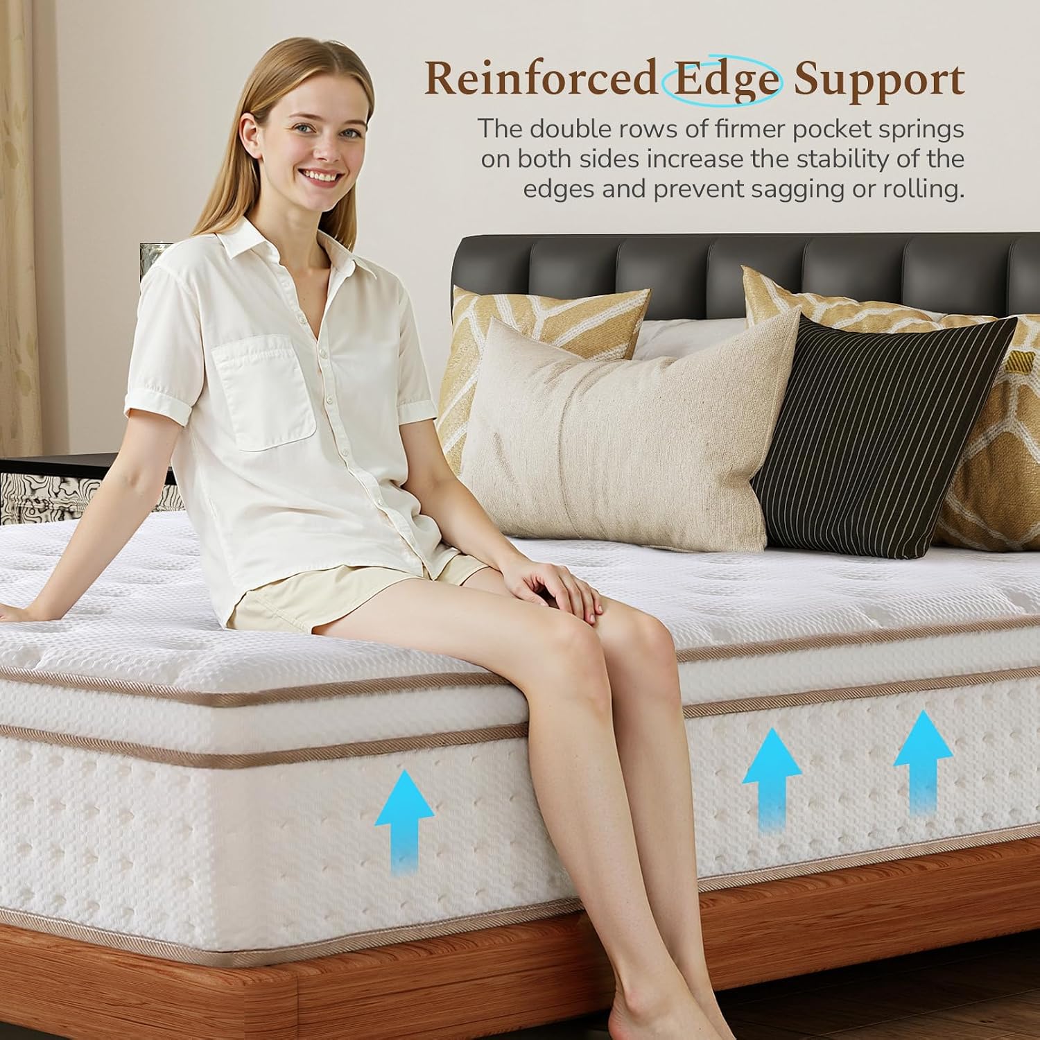 Hybrid Pocket Spring Mattress with Cooling Foam | 7-Zone Orthopaedic | Medium Firm | Single to Super King