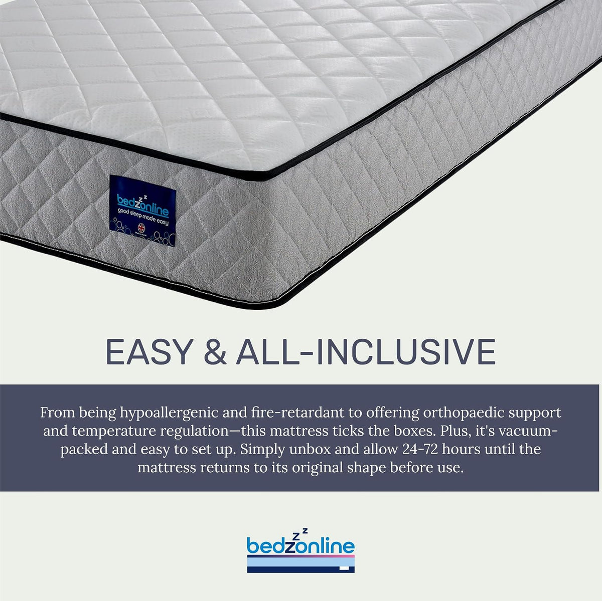 Shano Hybrid Memory Foam & Spring Mattress | UK Made | Medium Firm | 20cm
