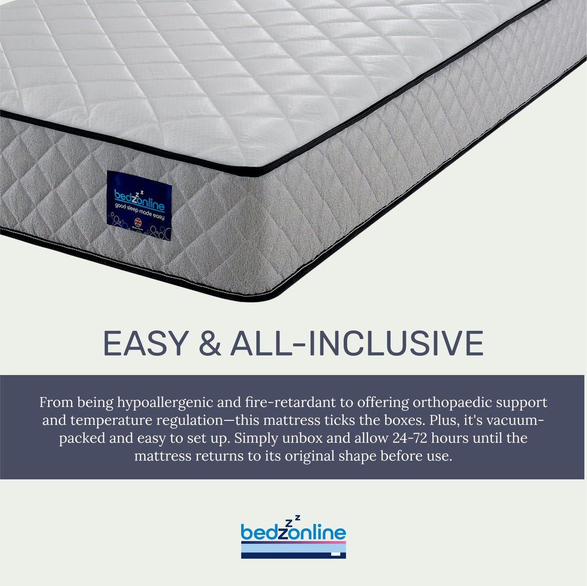 Shano Hybrid Memory Foam & Spring Mattress | UK Made | Medium Firm | 20cm