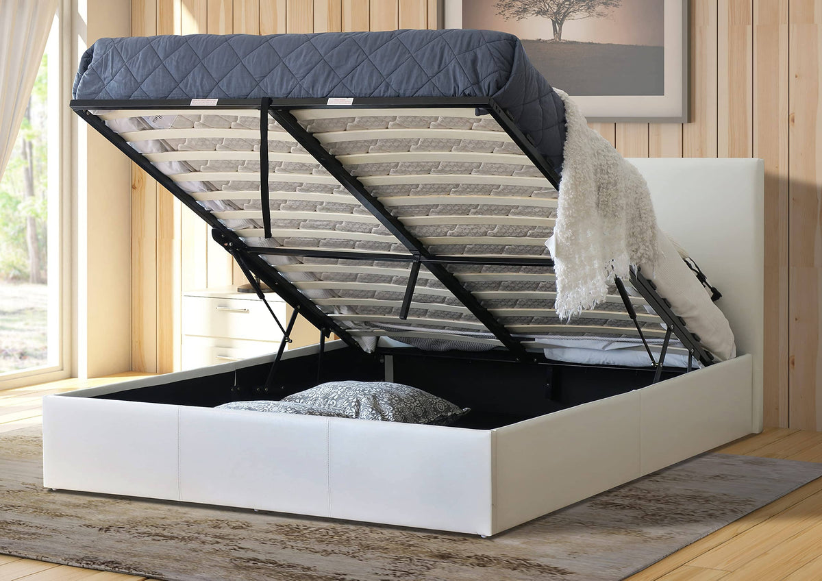 Modern Ottoman Storage Bed | Faux Leather | Gas Lift | Single, Double, King & Super King