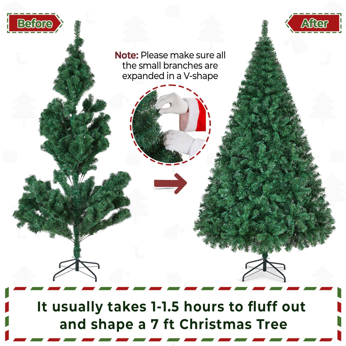 Shano Artificial Christmas Tree Bushy , Foldable Stand