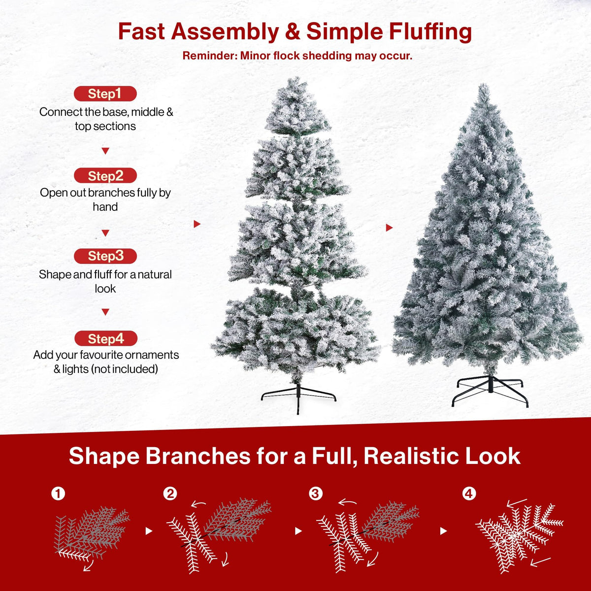 Shano Premium Christmas Tree 1432 Branch Tips Green Xmas Trees Bushy Artificial Christmas Tree Pine Tree with Metal Stand Easy to Assemble Realistic Spruce Branches Christmas Tree for Indoor and Outdoor