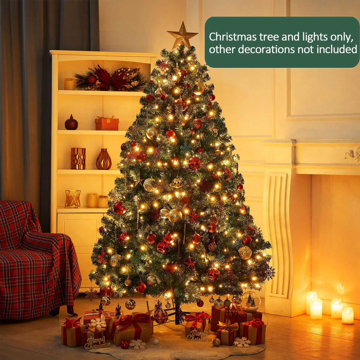 Shano Premium Christmas Tree 1432 Branch Tips Green Xmas Trees Bushy Artificial Christmas Tree Pine Tree with Metal Stand Easy to Assemble Realistic Spruce Branches Christmas Tree for Indoor and Outdoor