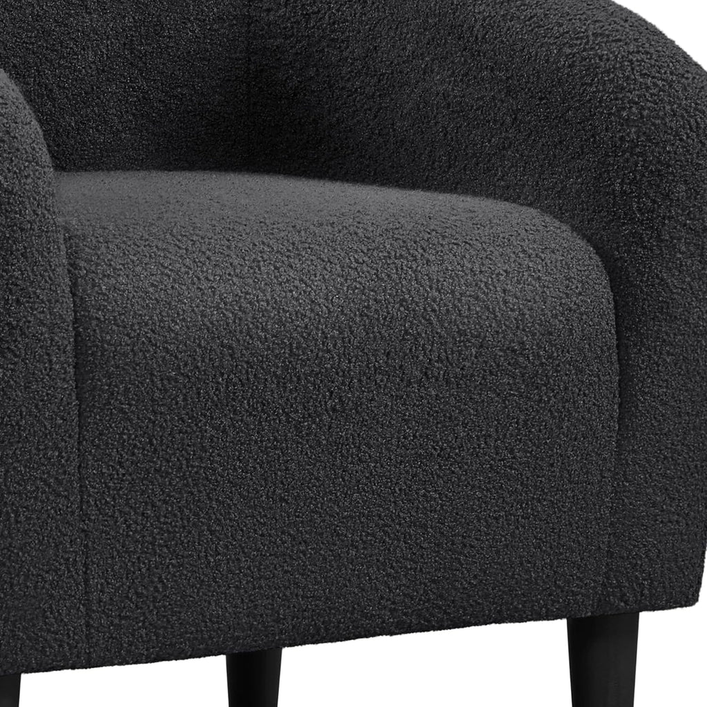 Shano Boucle Accent Tub Chair | Scandinavian Style | 28D Foam | Tapered Wooden Legs | 4 Colours