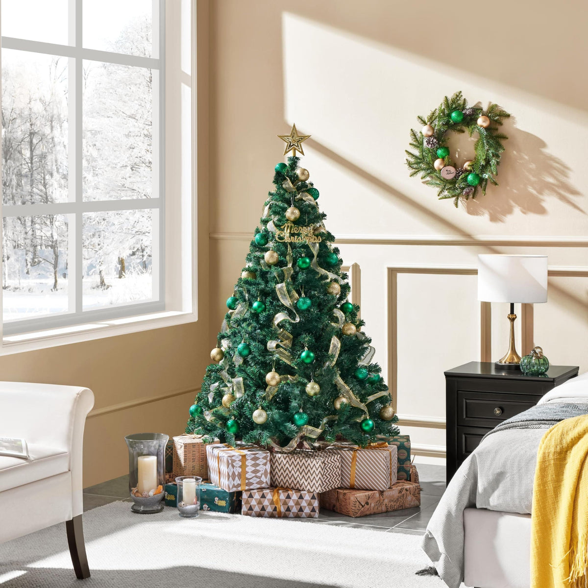 Shano Artificial Christmas Tree Bushy , Foldable Stand