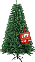 Shano Premium Christmas Tree 1432 Branch Tips Green Xmas Trees Bushy Artificial Christmas Tree Pine Tree with Metal Stand Easy to Assemble Realistic Spruce Branches Christmas Tree for Indoor and Outdoor