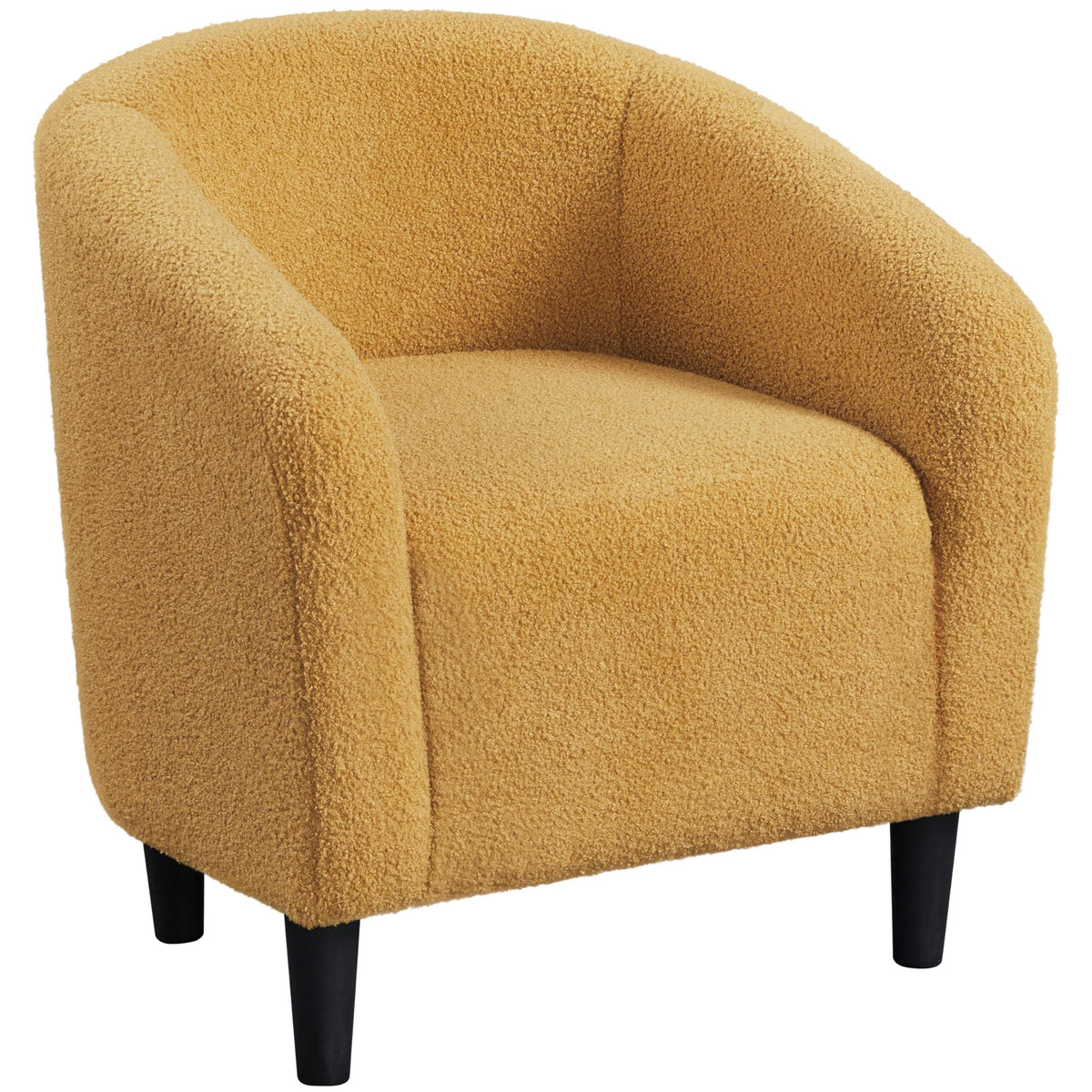 Shano Boucle Accent Tub Chair | Scandinavian Style | 28D Foam | Tapered Wooden Legs | 4 Colours