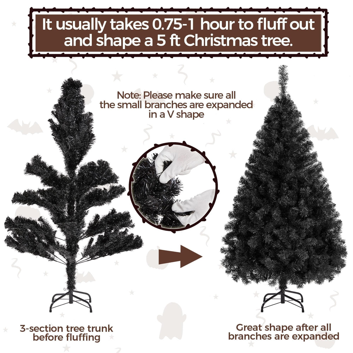 Shano Artificial Christmas Tree Bushy , Foldable Stand