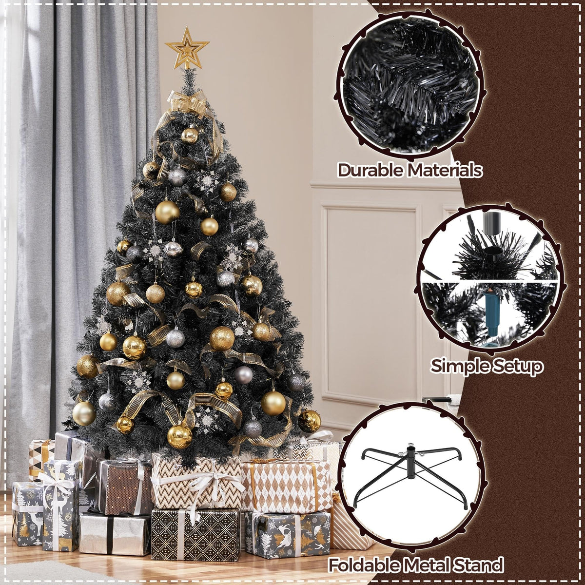 Shano Artificial Christmas Tree Bushy , Foldable Stand