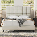 Upholstered Bed Frame with Square Tufted Headboard