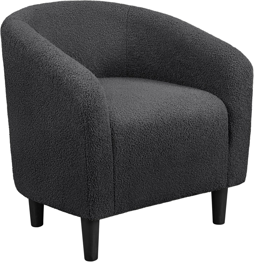 Shano Boucle Accent Tub Chair | Scandinavian Style | 28D Foam | Tapered Wooden Legs | 4 Colours