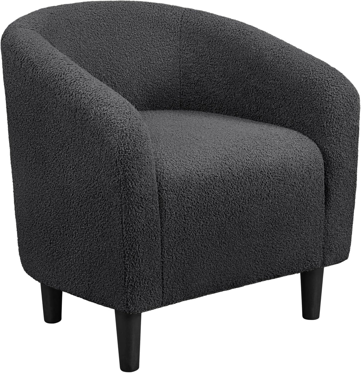 Shano Boucle Accent Tub Chair | Scandinavian Style | 28D Foam | Tapered Wooden Legs | 4 Colours