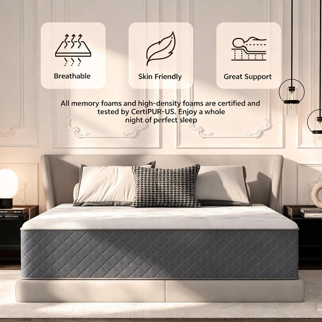 7-Zone Hybrid Pocket Spring & Memory Foam Mattress | Medium Firm | Motion Isolation | Single to King