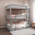 Shano Bunk Bed, 3ft Triple Bunk Bed with Ladder, Wooden Triple Sleeper Kids Bunk Bed, Solid Pine Wood Single Bed Frame for Children, Space Saving High Sleeper Bunk Bed