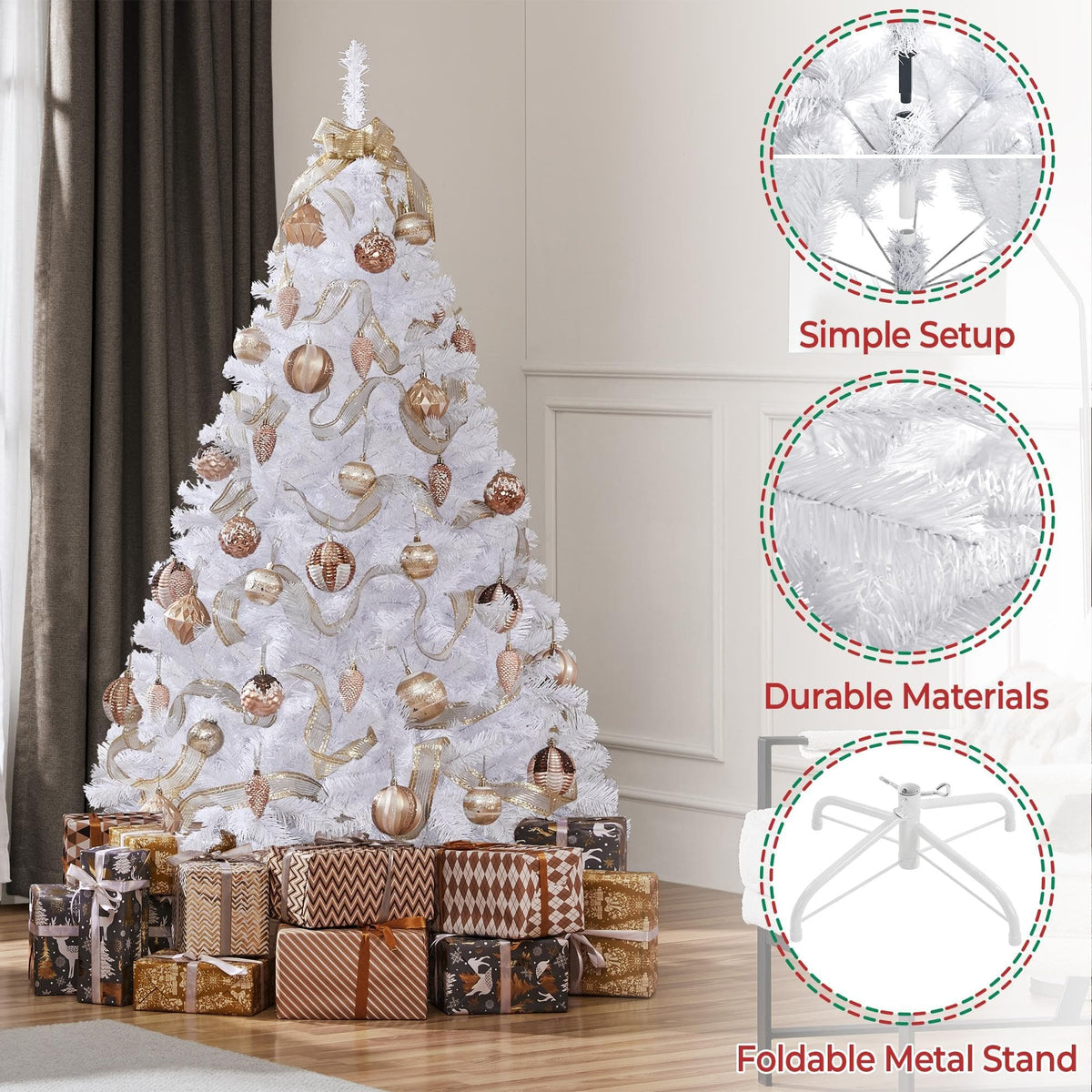 Shano Artificial Christmas Tree Bushy , Foldable Stand