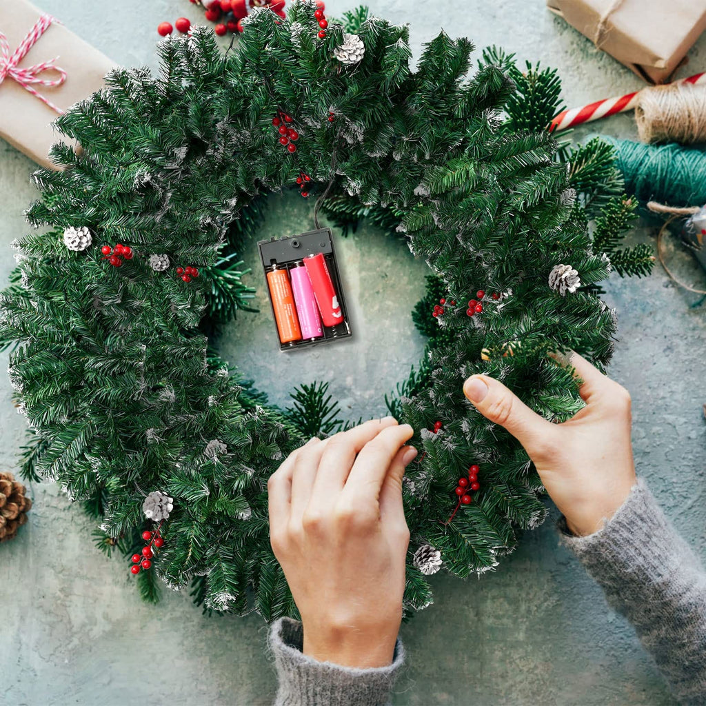 1.8M/6FT Christmas Garland with Lights, Christmas Garlands for Fireplace Stairs PE Artificial Wreath with 50 LED Lights for Xmas Tree Front Door Home Holiday Decor