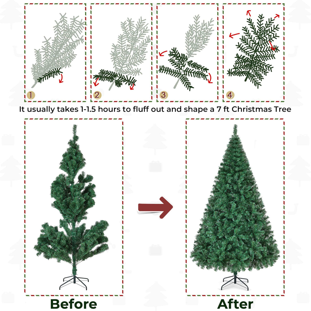 Shano Artificial Christmas Tree Bushy , Foldable Stand