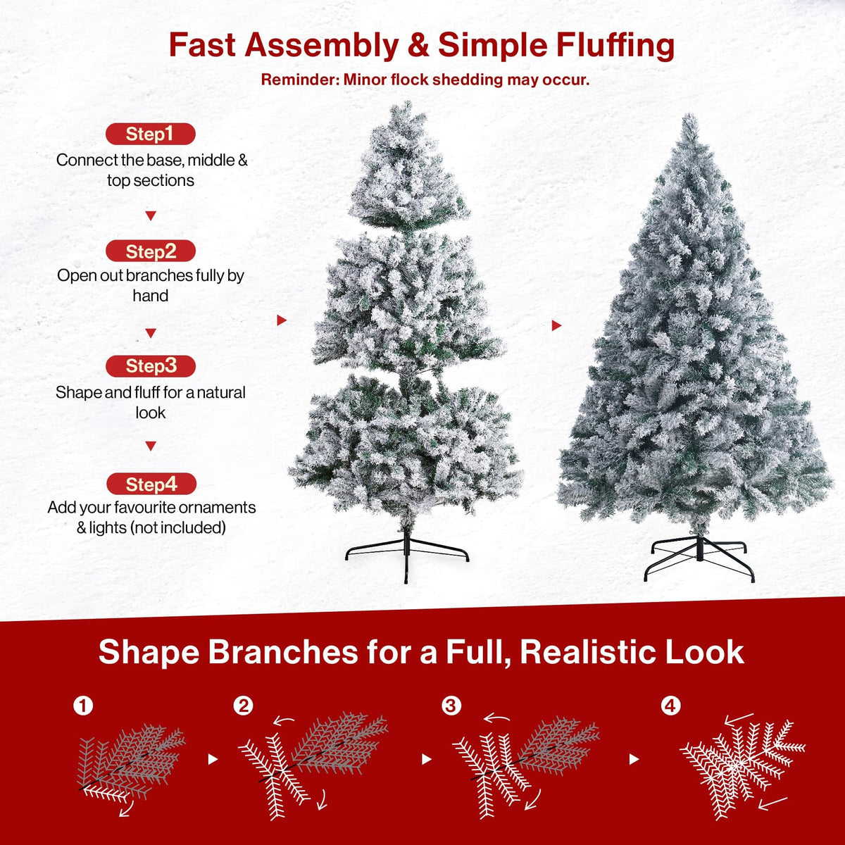 Shano Premium Christmas Tree 1432 Branch Tips Green Xmas Trees Bushy Artificial Christmas Tree Pine Tree with Metal Stand Easy to Assemble Realistic Spruce Branches Christmas Tree for Indoor and Outdoor
