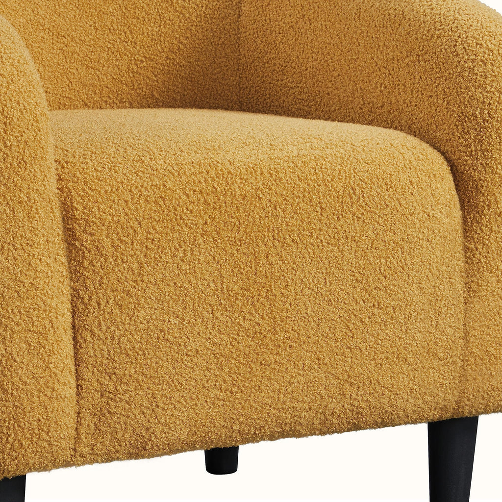 Shano Boucle Accent Tub Chair | Scandinavian Style | 28D Foam | Tapered Wooden Legs | 4 Colours