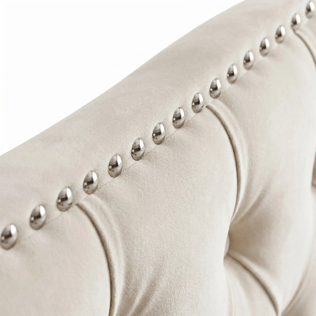 Bed, Velvet Upholstered with Wave Shaped Headboard, Diamond Tufted and Nailhead Trim, Ottoman Lift Storage, 150x200cm 5FT King Size Frame with Wooden Slats, for Bedroom, for Adults and Families