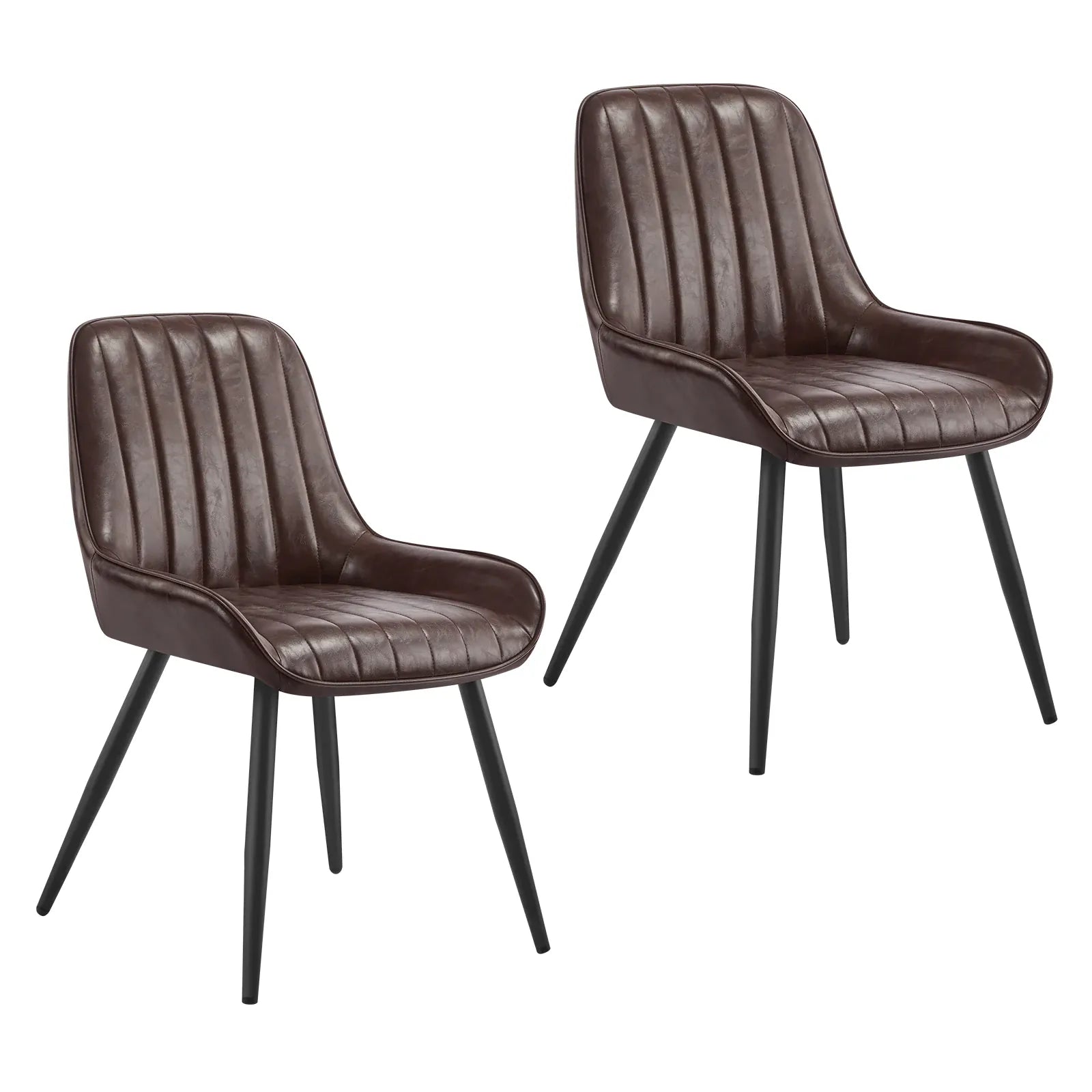 Lestarain Upholstered Dining Chairs | Set of 2 | Faux Leather & Velvet | Metal Legs