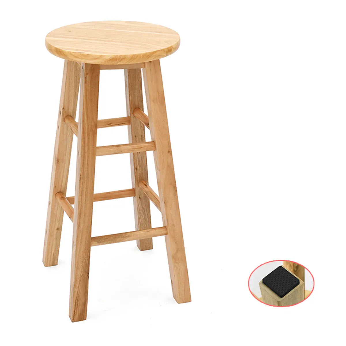 Nordic Solid Wood High Bar Stool — Bistro Counter Stool for Kitchen & Bar