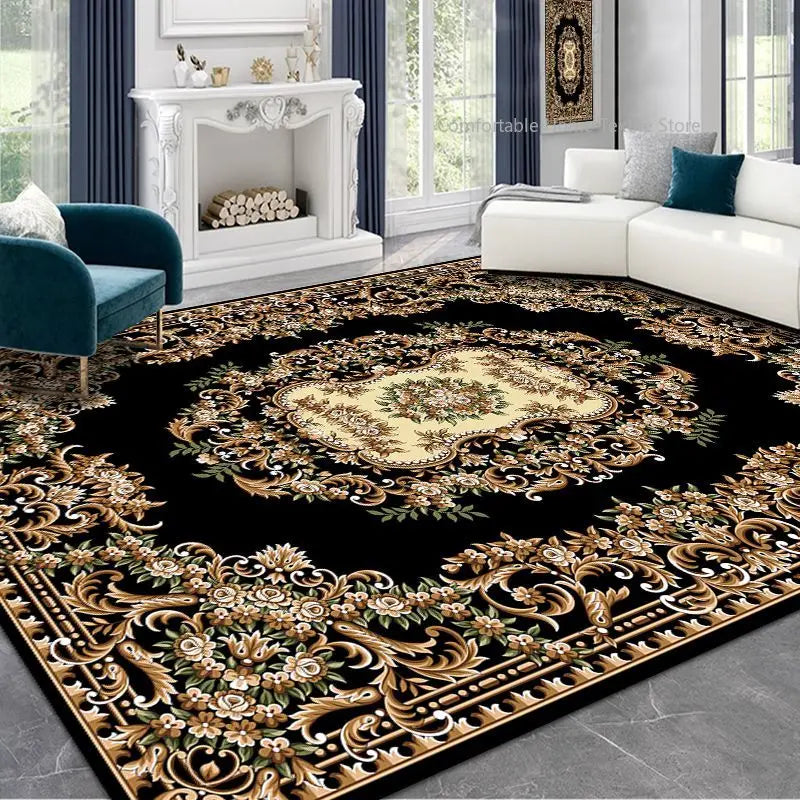 Persian Style Area Rug — Soft Washable Living Room & Bedroom Carpet with Non-Slip Backing