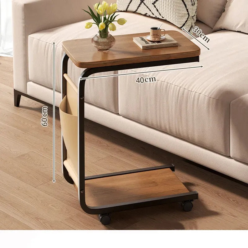 C-Shaped Side Table for Sofa — Living Room Coffee & End Table