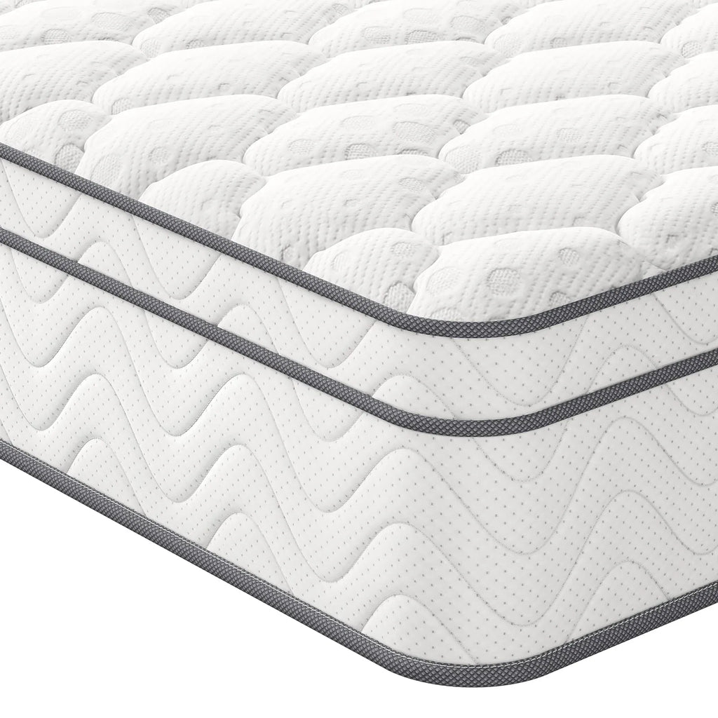 Vesgantti Pro Hybrid Mattress 10.3 Inch — Breathable Foam & Individually Pocketed Springs, Medium, Classic Box Top