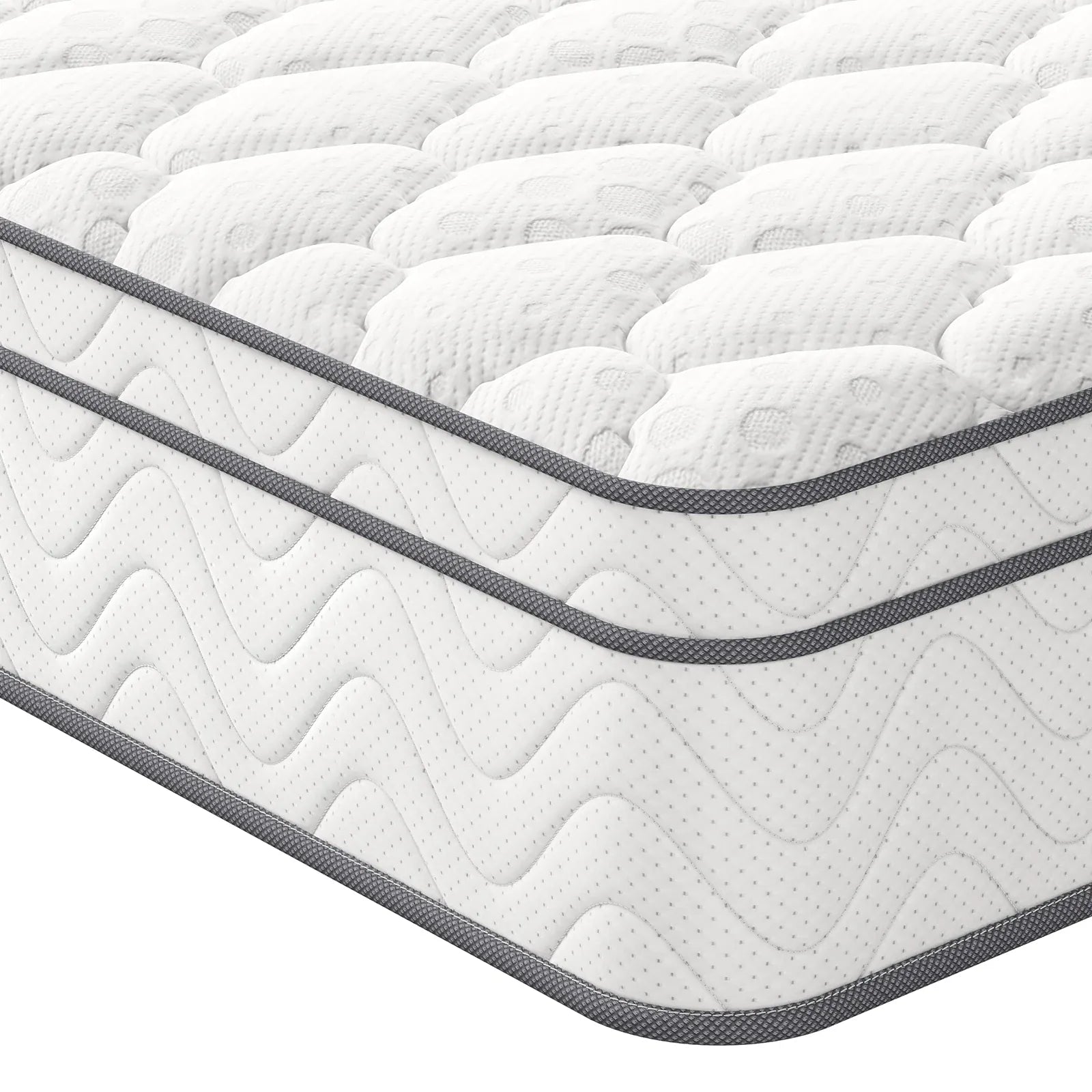 Vesgantti Pro Hybrid Mattress 10.3 Inch — Breathable Foam & Individually Pocketed Springs, Medium, Classic Box Top