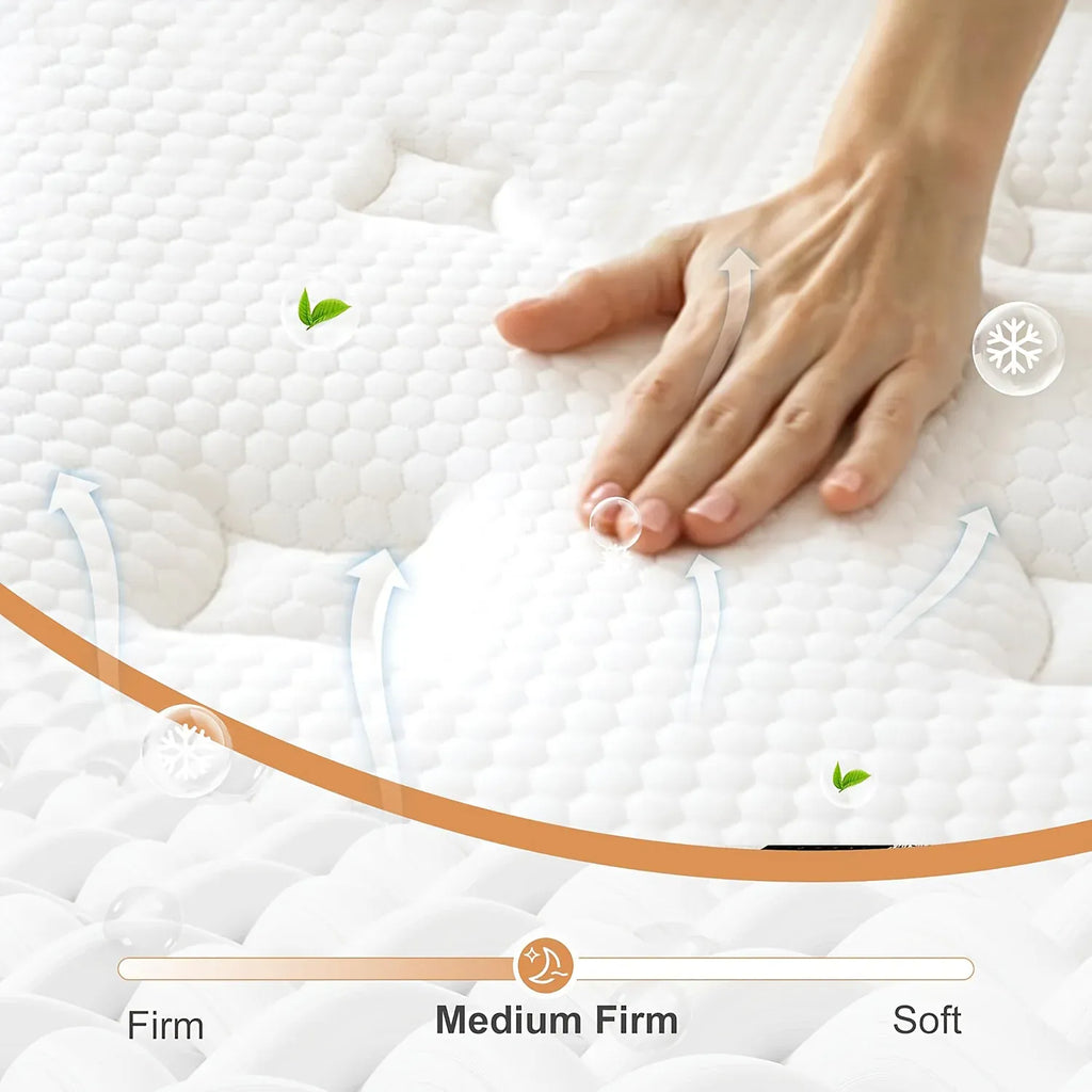 Luxury Hybrid Mattress — Pocket Spring & Memory Foam, 26–30cm Deep, Single to Super King