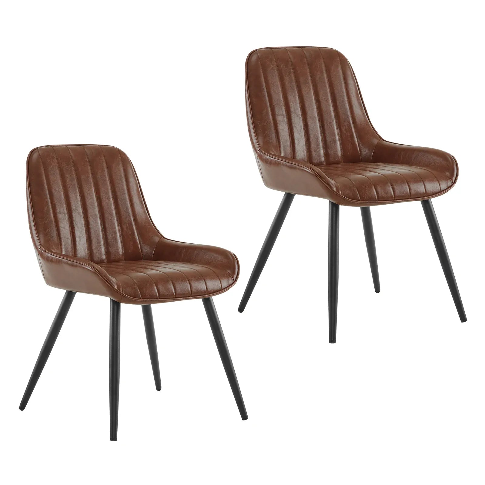 Lestarain Upholstered Dining Chairs | Set of 2 | Faux Leather & Velvet | Metal Legs