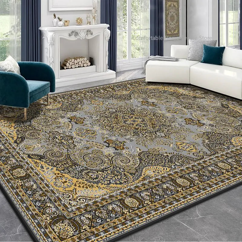 Persian Style Area Rug — Soft Washable Living Room & Bedroom Carpet with Non-Slip Backing